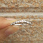 Load image into Gallery viewer, Stackable Engagement Sterling Silver Band with Cubic Zirconia
